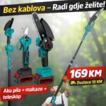 Aku set alata 3u1 – pila, makaze i teleskopski štap 2 m